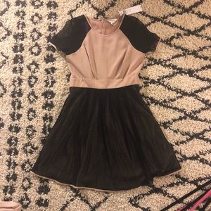 BCBG tan and black dress